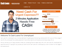 Tablet Screenshot of cashloansforunemployed.net